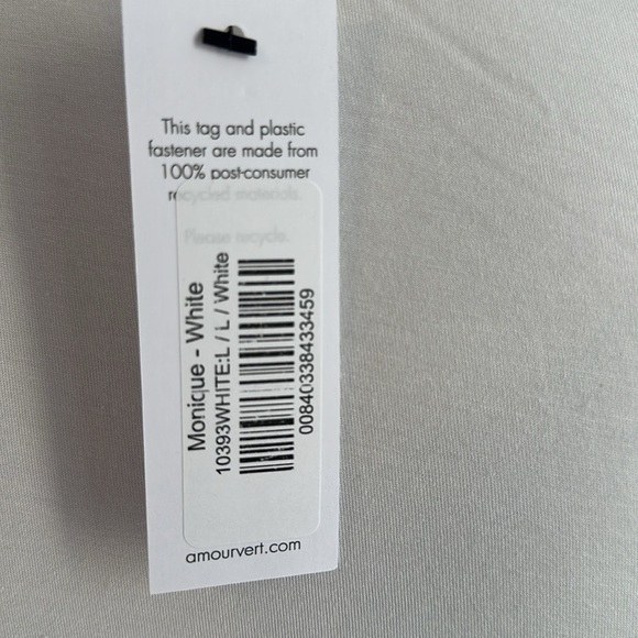 NWT Monique Modal Tank w/asymmetrical neckline, Large, White, Made in USA - Picture 8 of 9